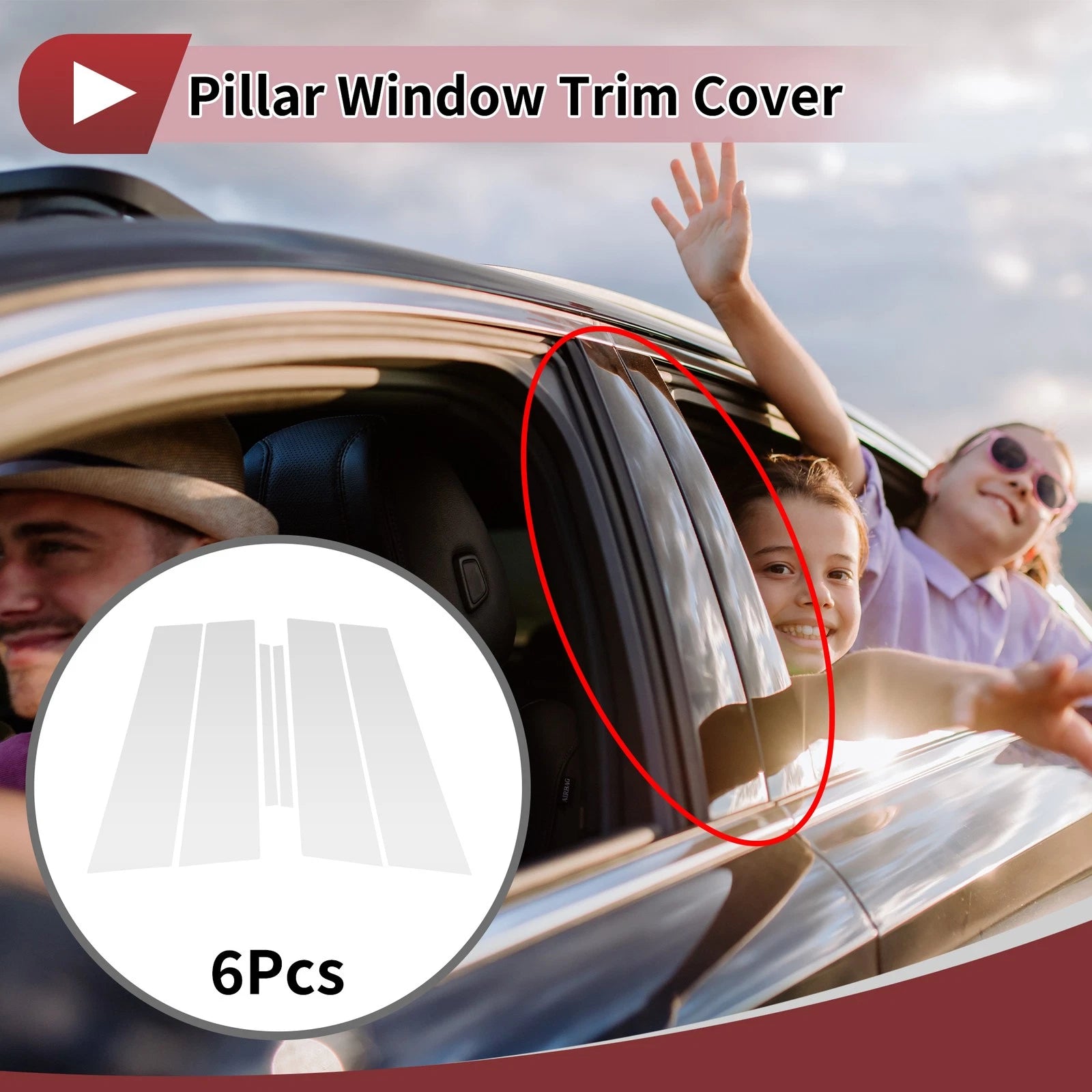 Door Pillar Window Trim Front Rear Left Right for Lexus ES (2018–2025)