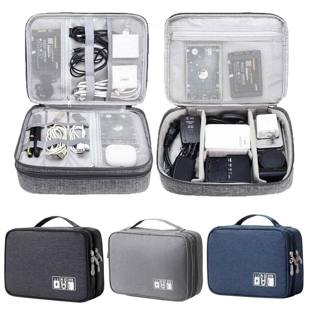 Portable Electronic USB Organizer Travel Cable Storage Bag
