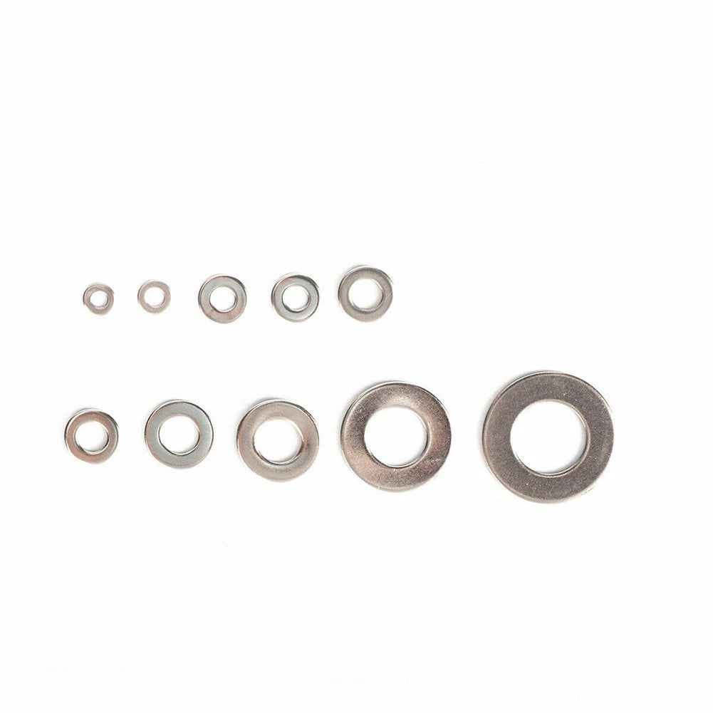 Set of 600 Flat Washers for Various Applications (304 Stainless Steel)