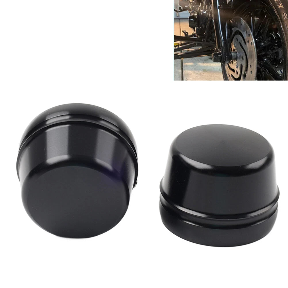 Front Axle Cap Nut Covers for Harley Touring Road King Electra Glide (2000–2007) Black