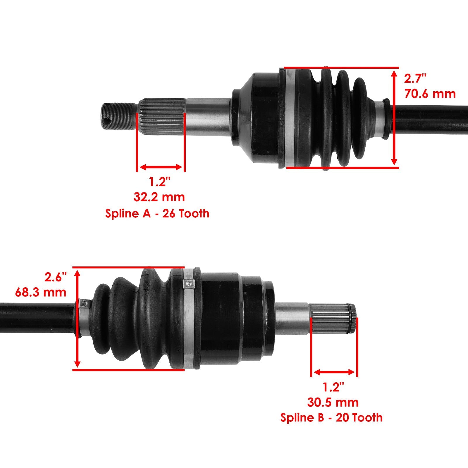 Caltric Front Left Complete CV Joint Axle for Honda Pilot (2009–2015)