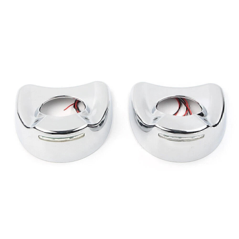 Chrome LED Fairing Mount Side Mirror Cover for Harley Electra Glide (1996–2013)