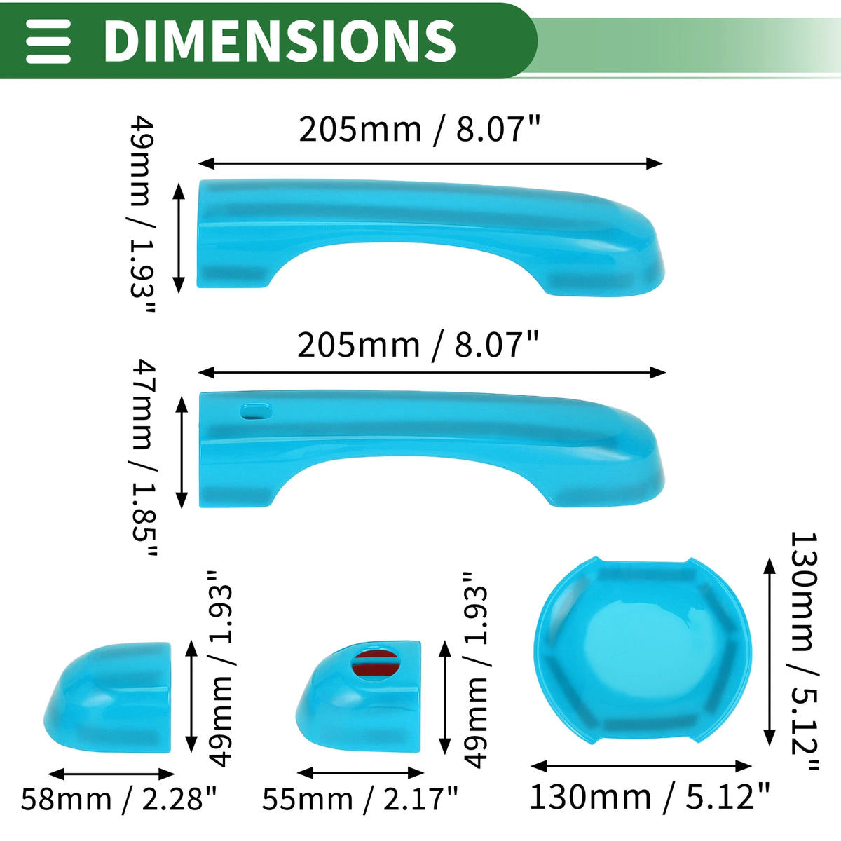 Exterior Door Handle Cover Set for Jeep Renegade (2015–2021) ABS Light Blue