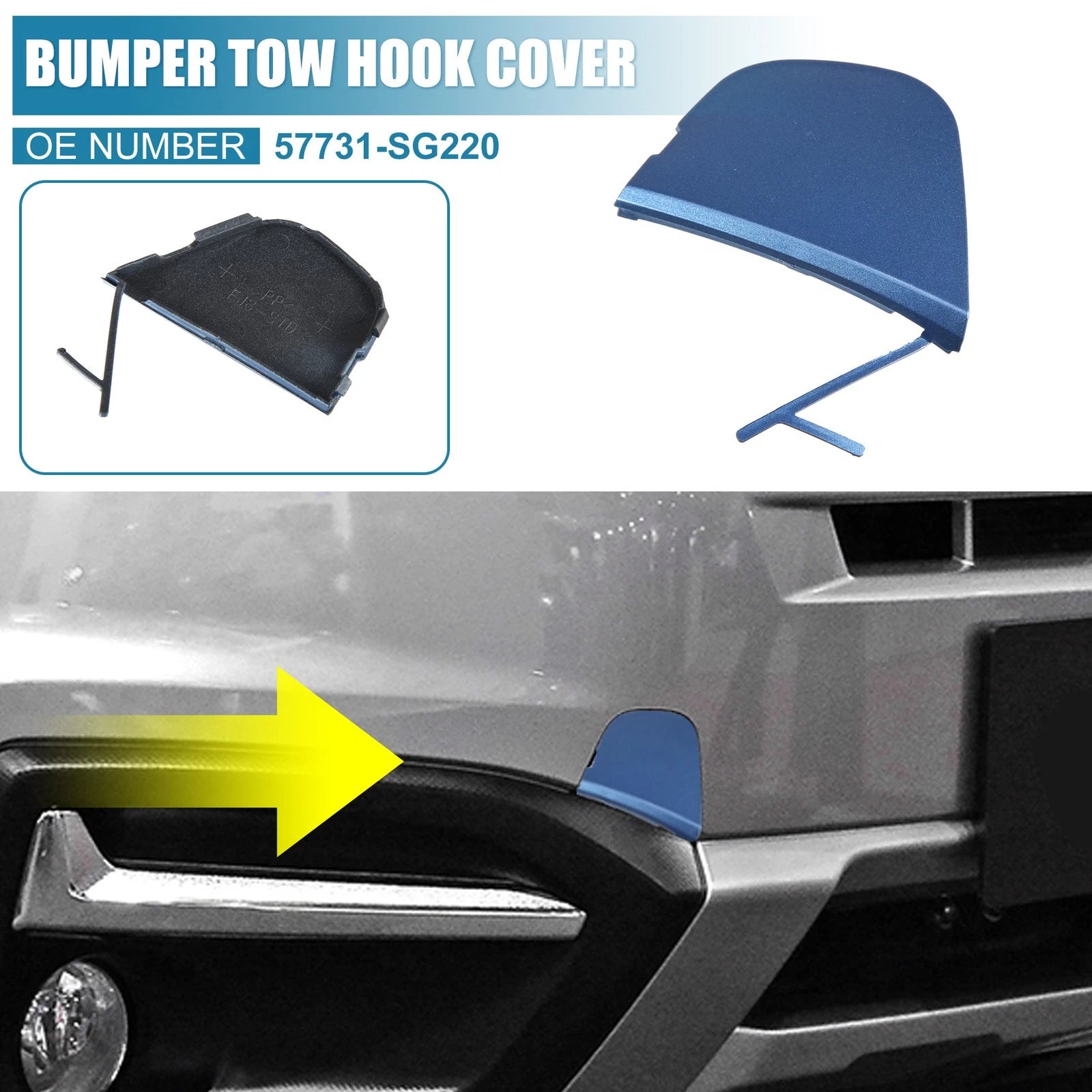 Front Right Bumper Tow Hook Cover Replacement for Subaru Forester (2016–2018)