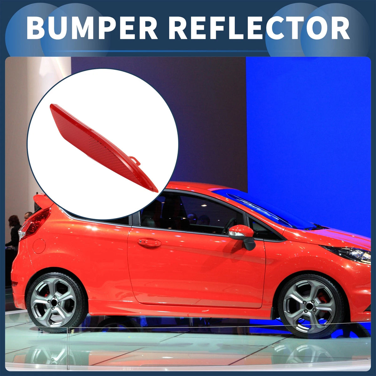 Bumper Reflector for Ford Fiesta Sedan (2009–2012) Red 1pc Rear Right
