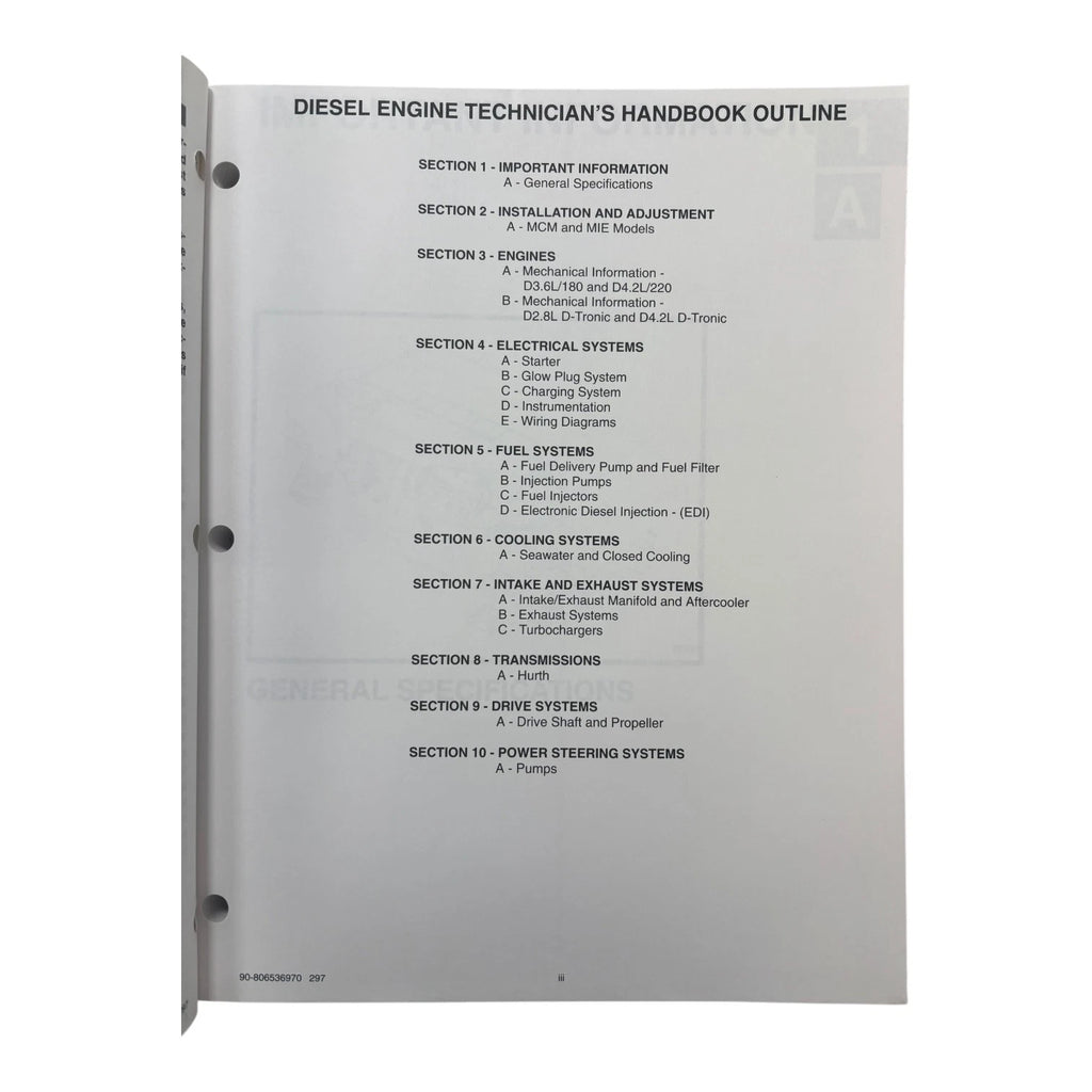 In-Line Diesel Engines Technicians Handbook for MerCruiser (1997)