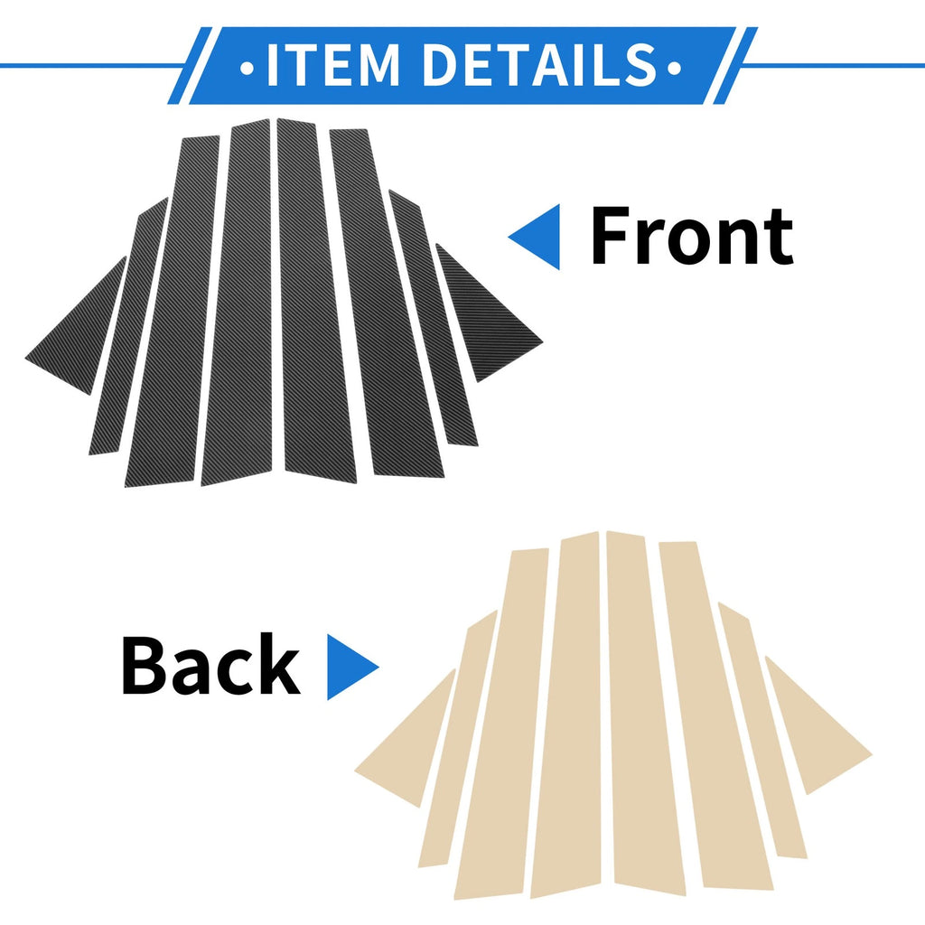 8 Pcs Door Pillar Window Trim Replacement for Hyundai Elantra (2011–2020)