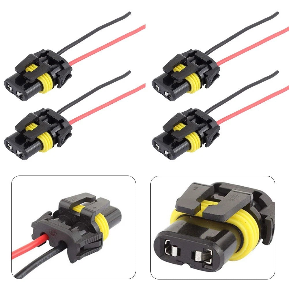 4X 9005 9006 9145 Headlight Fog Light Connector Wiring Harness Socket