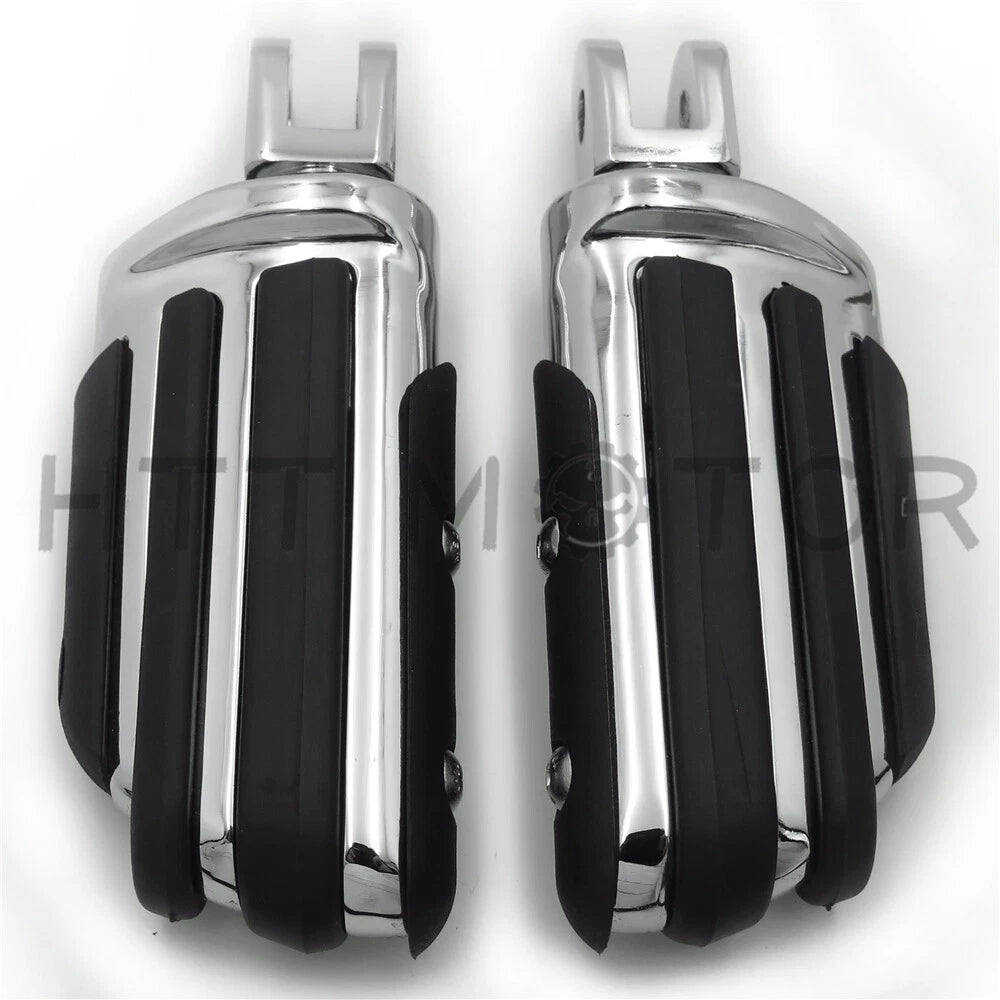 Chrome Rubber Pilot Footpeg Footrest for Harley FXBB FXBR FXBRS FXLR (2018–Present)