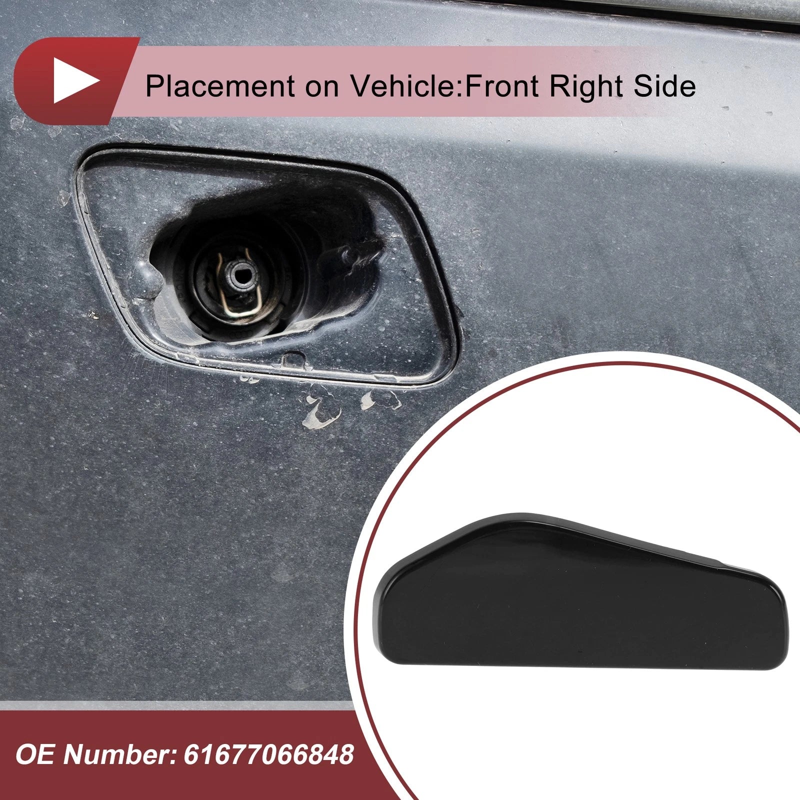 Front Bumper Headlight Washer Nozzle Cover Cap for BMW 3 Series E46 (2001–2005)