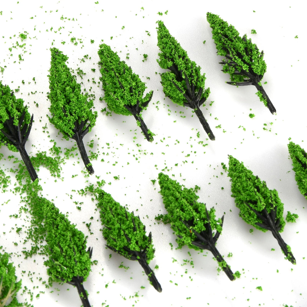 50x Miniature Trees for Diorama Models and Train Railroad Scenery