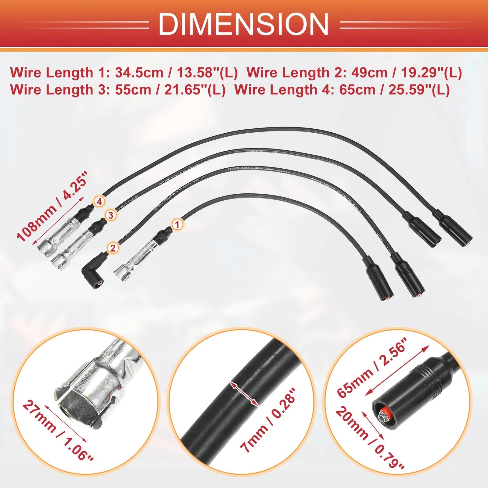 Spark Plug Wire Set for VW Jetta Passat Golf (5 Pack) (2011–2018)