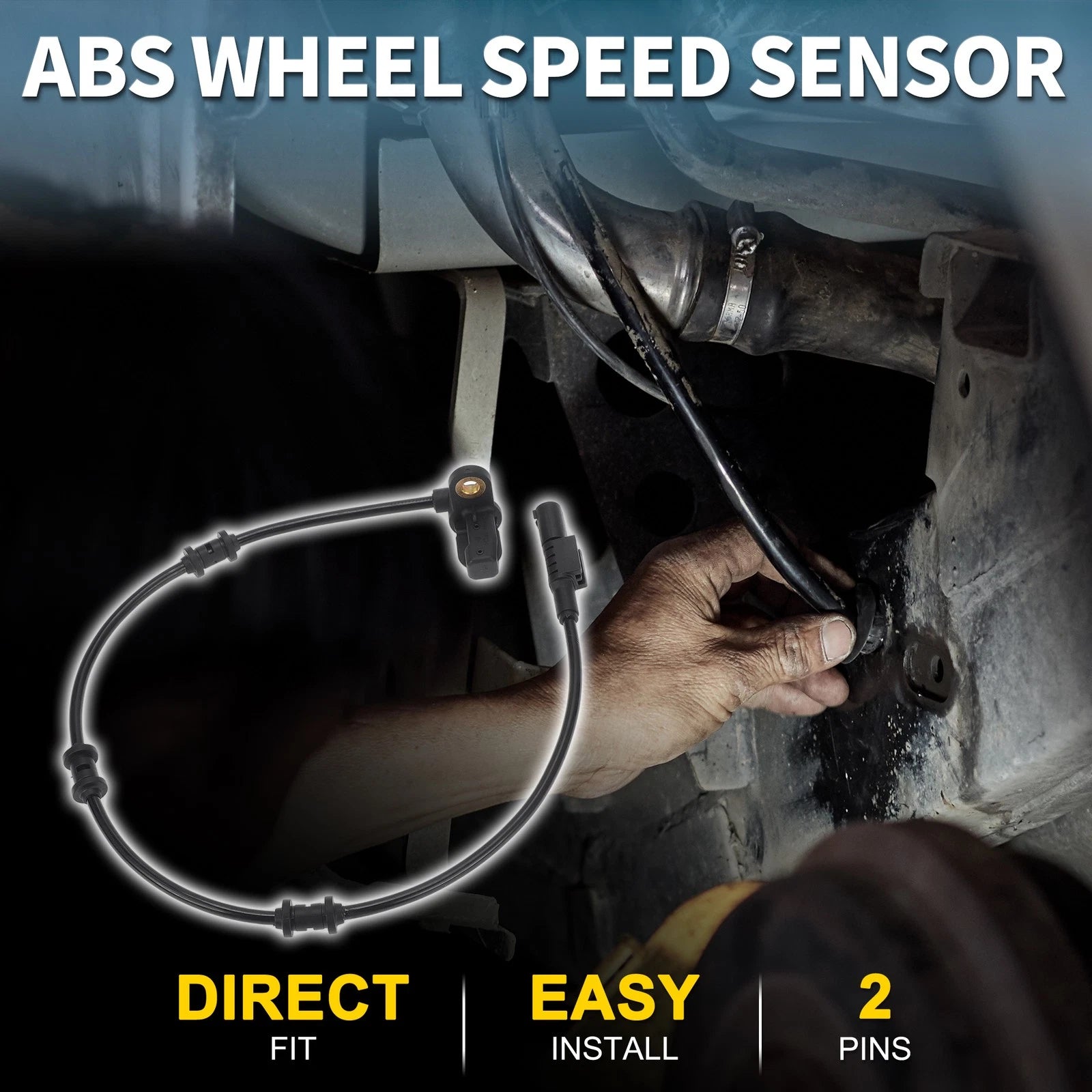 Rear Left ABS Wheel Speed Sensor 2pcs Replacement for Mercedes-Benz ML350 (2006–2011)