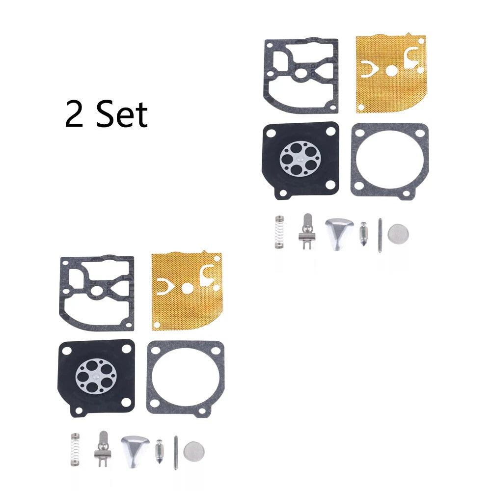 Set of 2 Carburetor Rebuild Kits for Jonsered 2041 2045 2050 Zama RB-45