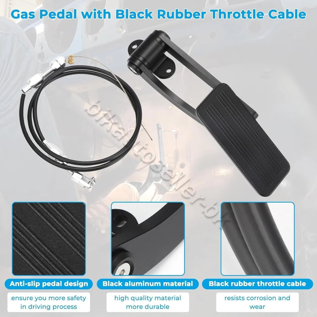 Universal Aluminum Gas/Throttle Pedal & Cable for Chevy (1955–1987)