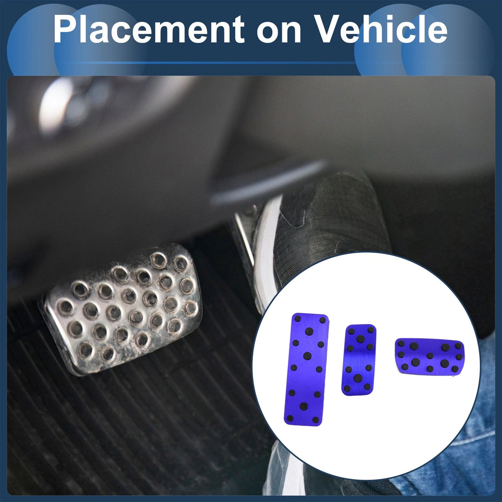 3 Pcs Automatic Foot Accelerator Pedal Covers for Subaru Forester (2003–2005) Blue