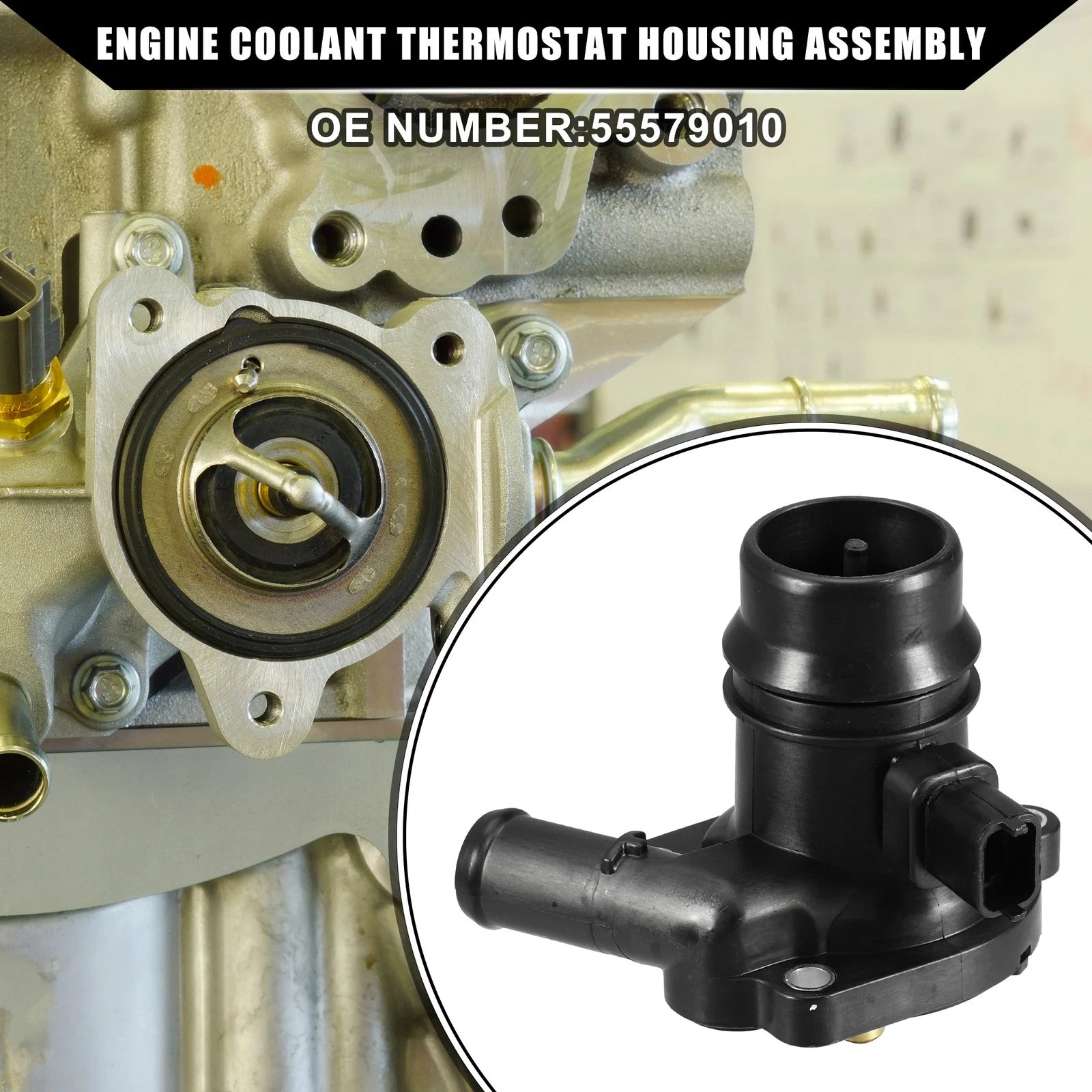 Engine Coolant Thermostat Housing Assembly for Chevrolet Trax 2013–2019 Plastic