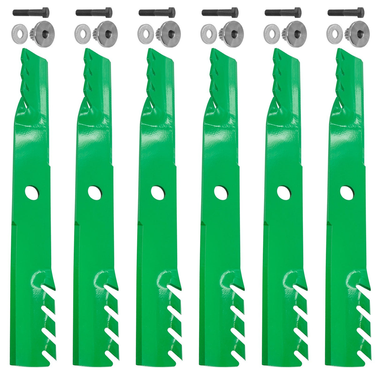 Toothed Gator Blades with Bushing for Exmark 60 Inch Deck (2005–2015)