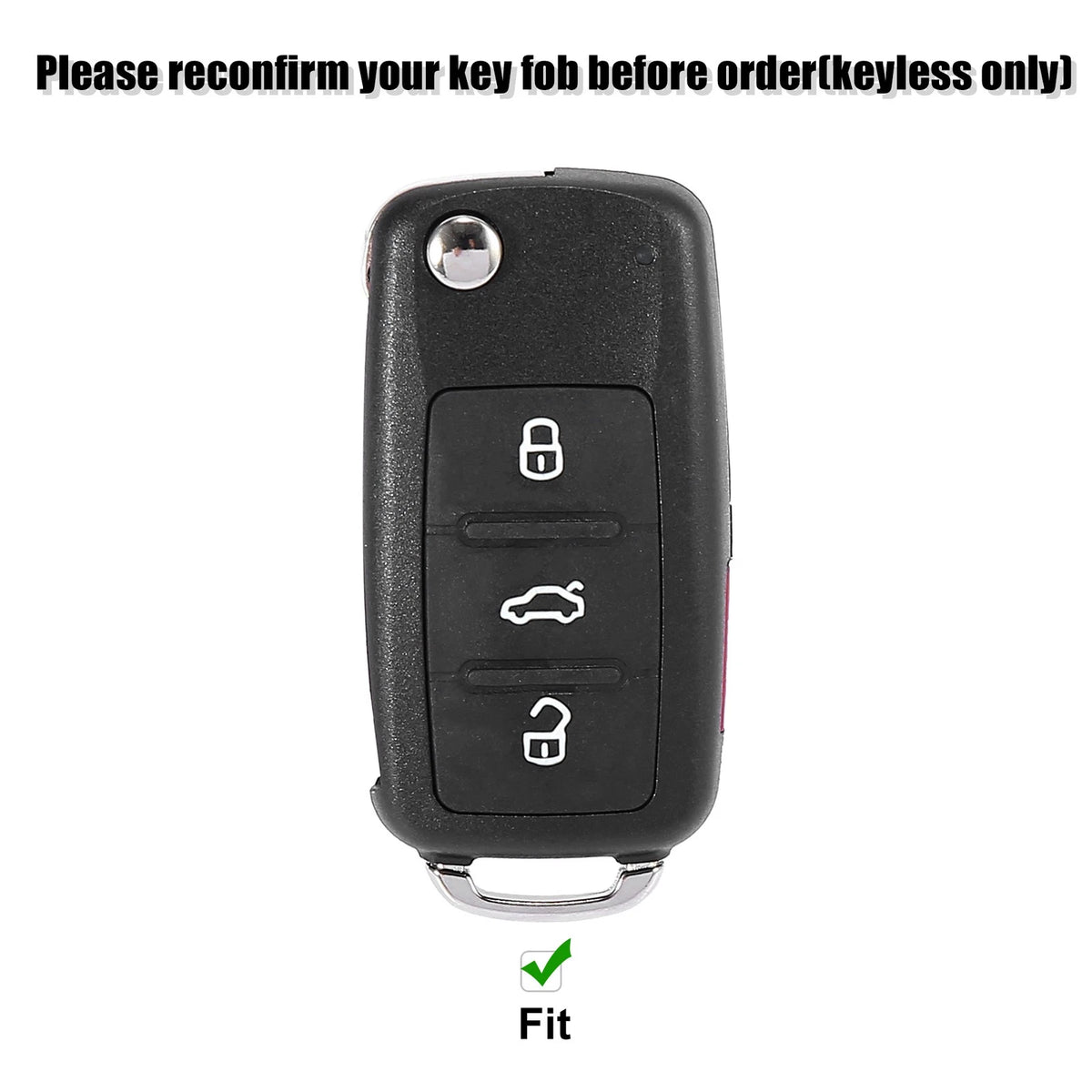 2pcs Silicone Key Fob Cover Replacement for Volkswagen Jetta GTI Passat Tiguan (2015–2025)