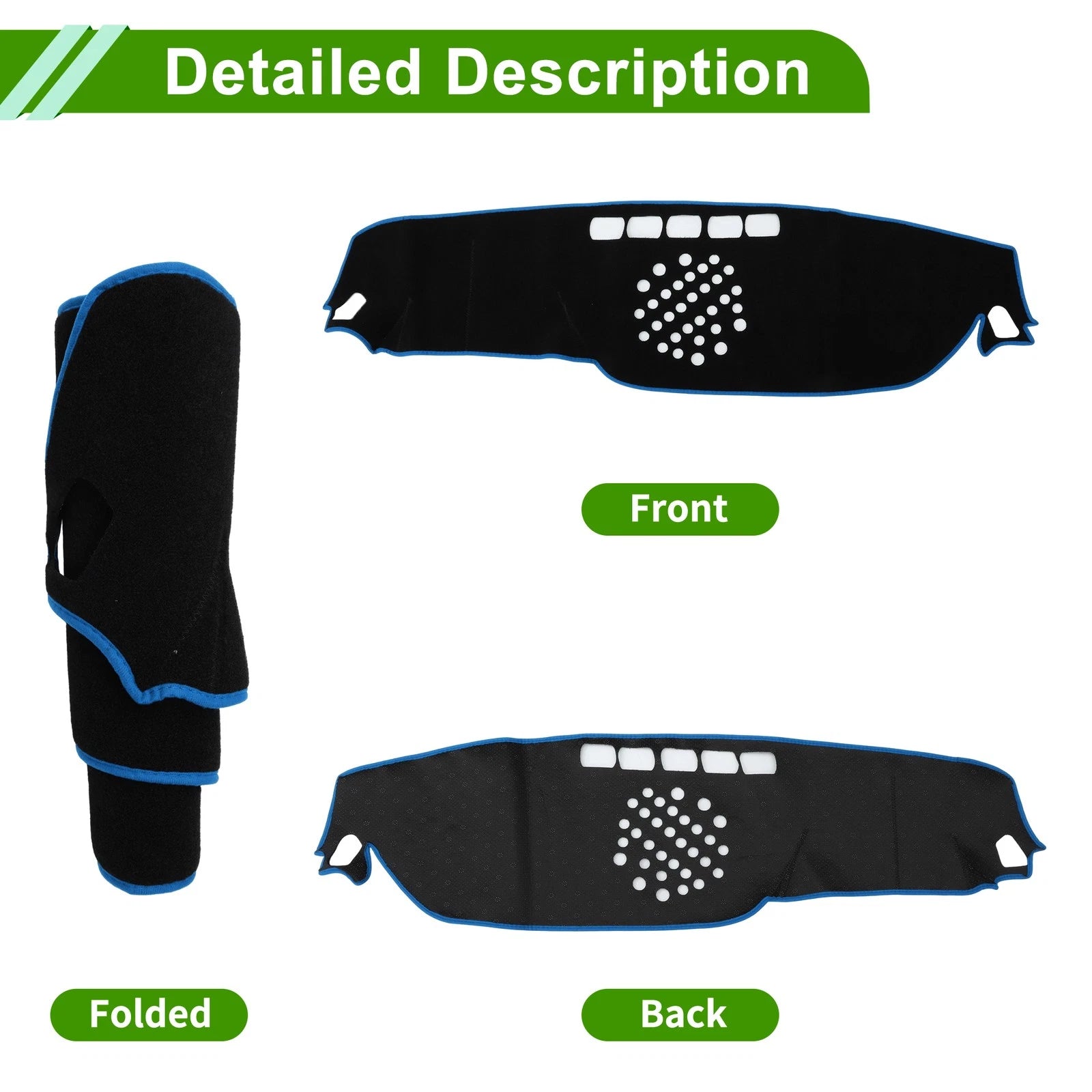 Dashboard Cover for Mercedes-Benz E-Class (2017–2021) Black Blue