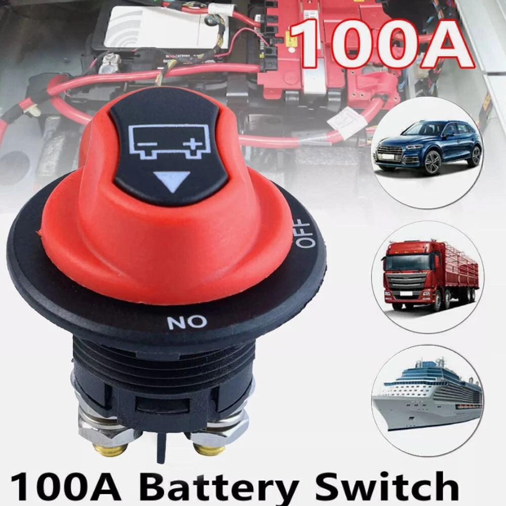 100A Battery Switch Disconnect Isolator Cut ON/OFF Knob For Car RV Boat Marine
