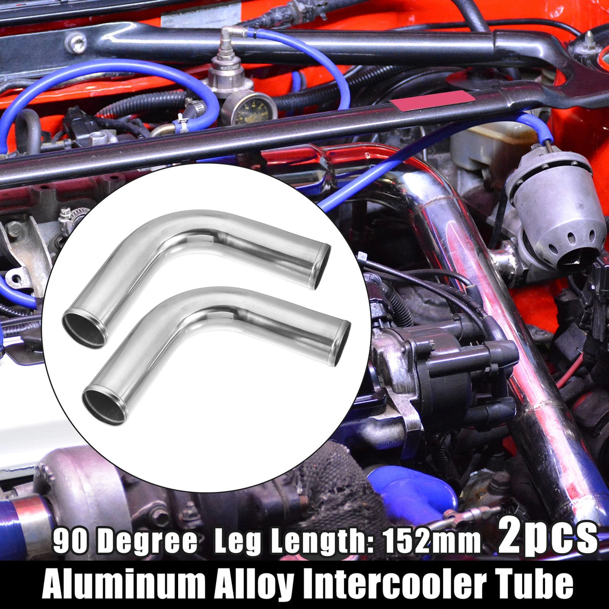2X 3" Intercooler Air Intake Tube 90 Degree Bend Elbow for