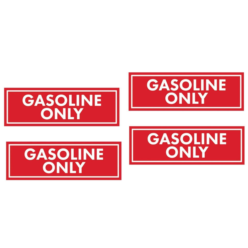 Clear Gasoline Only Identification Stickers Set of 4