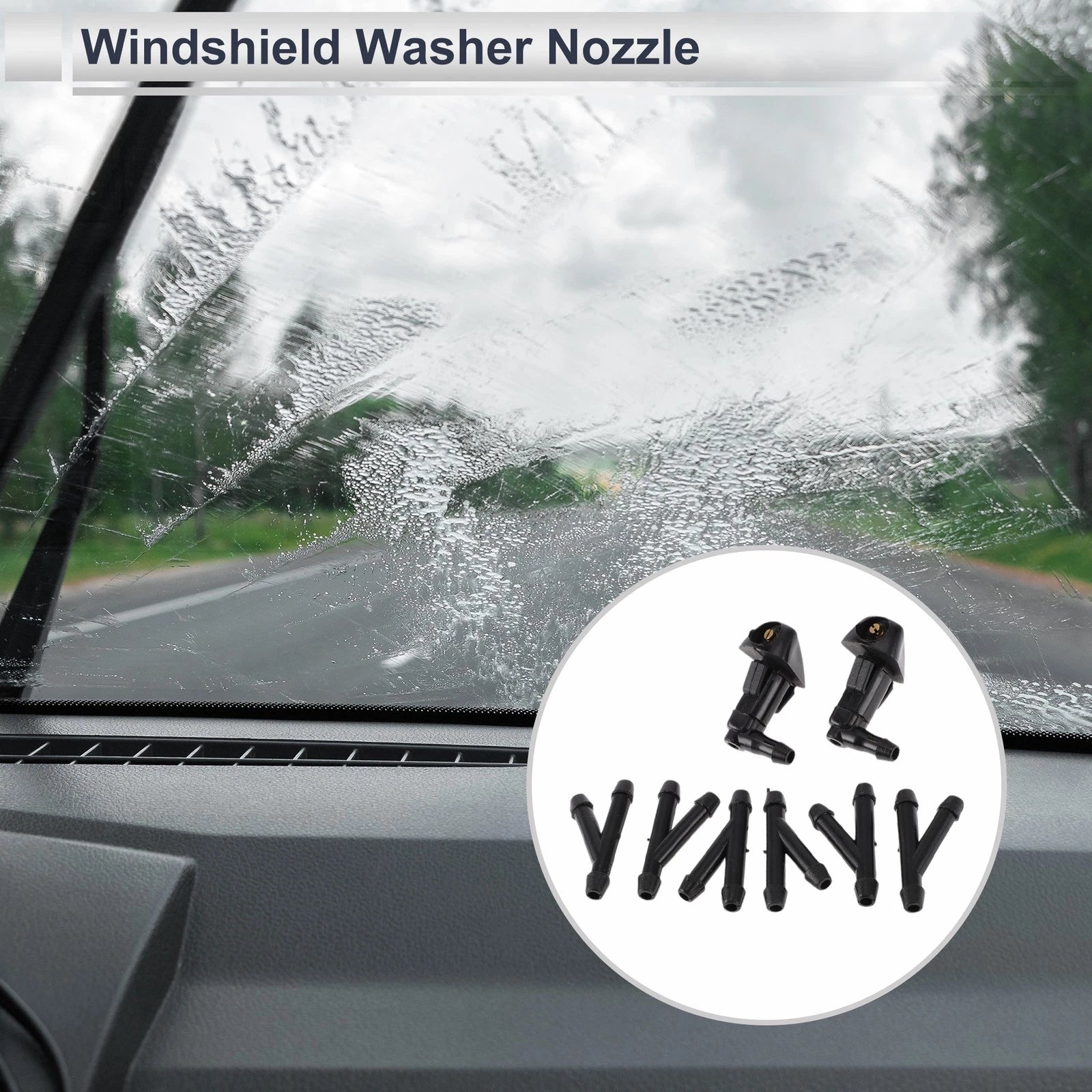 Windshield Washer Nozzle with 6 Hose Connectors for Honda Fit (2007–2013)