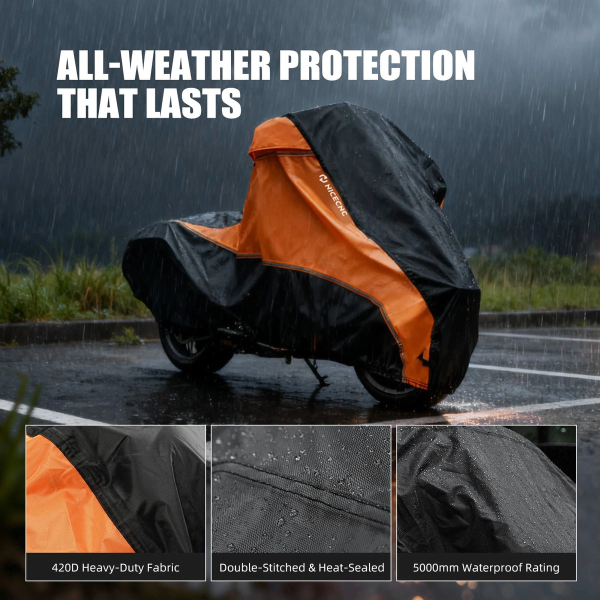 Motorcycle Cover 420D PU Waterproof for Harley Road King (2004–2023)