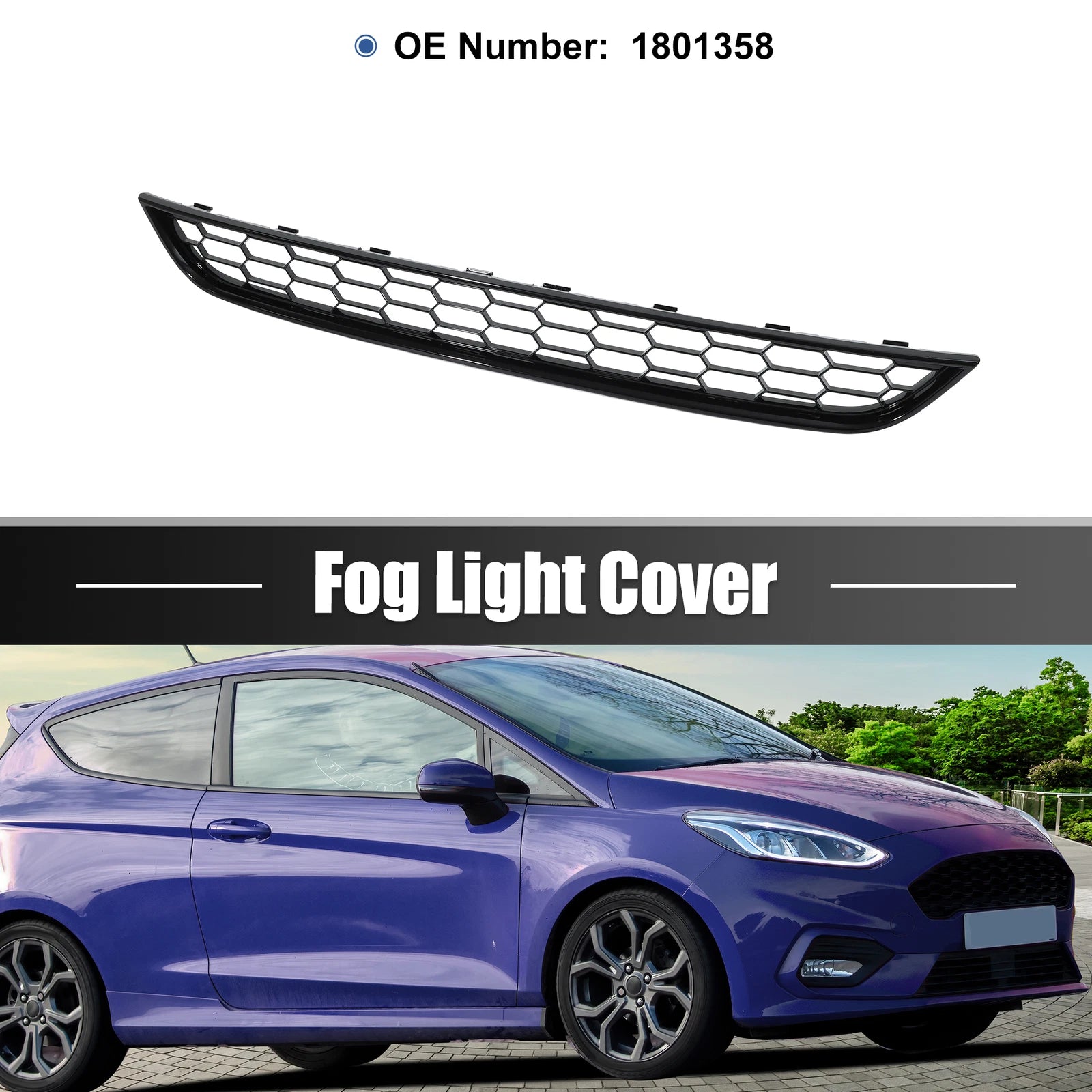 Front Lower Bumper Grille Cover Trim for Ford Fiesta (2013–2017)