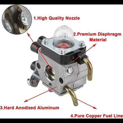 Carburetor Assembly with Manual Fuel Pump for FS38 FS45 FS55 FS85