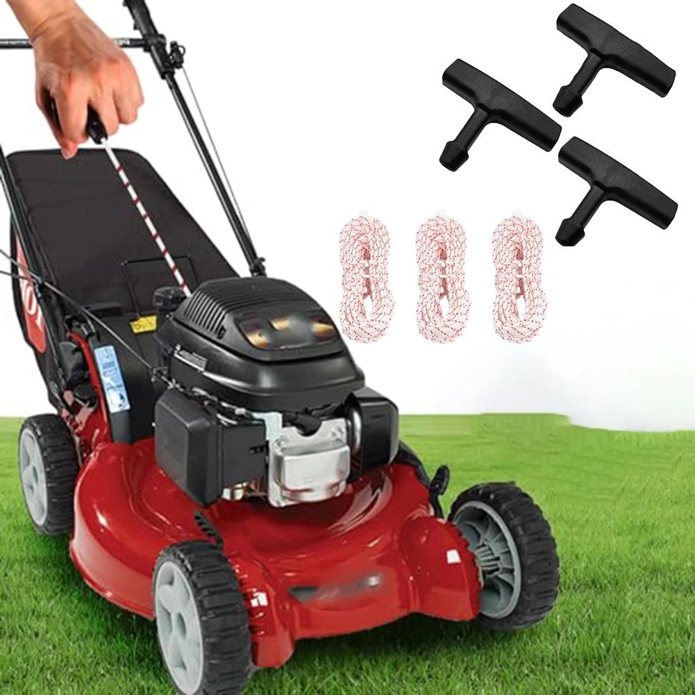 3 Piece Pull Cord Kit for Small Engines (10ft Rope, Ergonomic Handle)