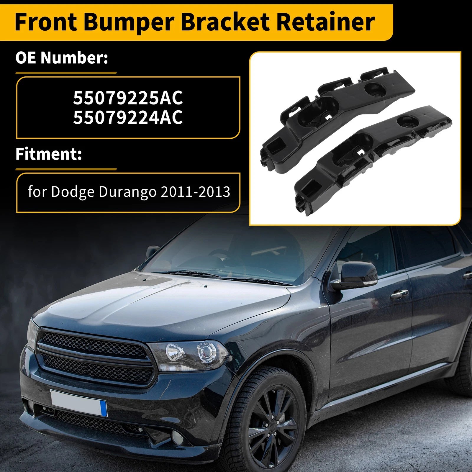 Front Bumper Bracket Replacement for Dodge Durango (2011–2013) Pair