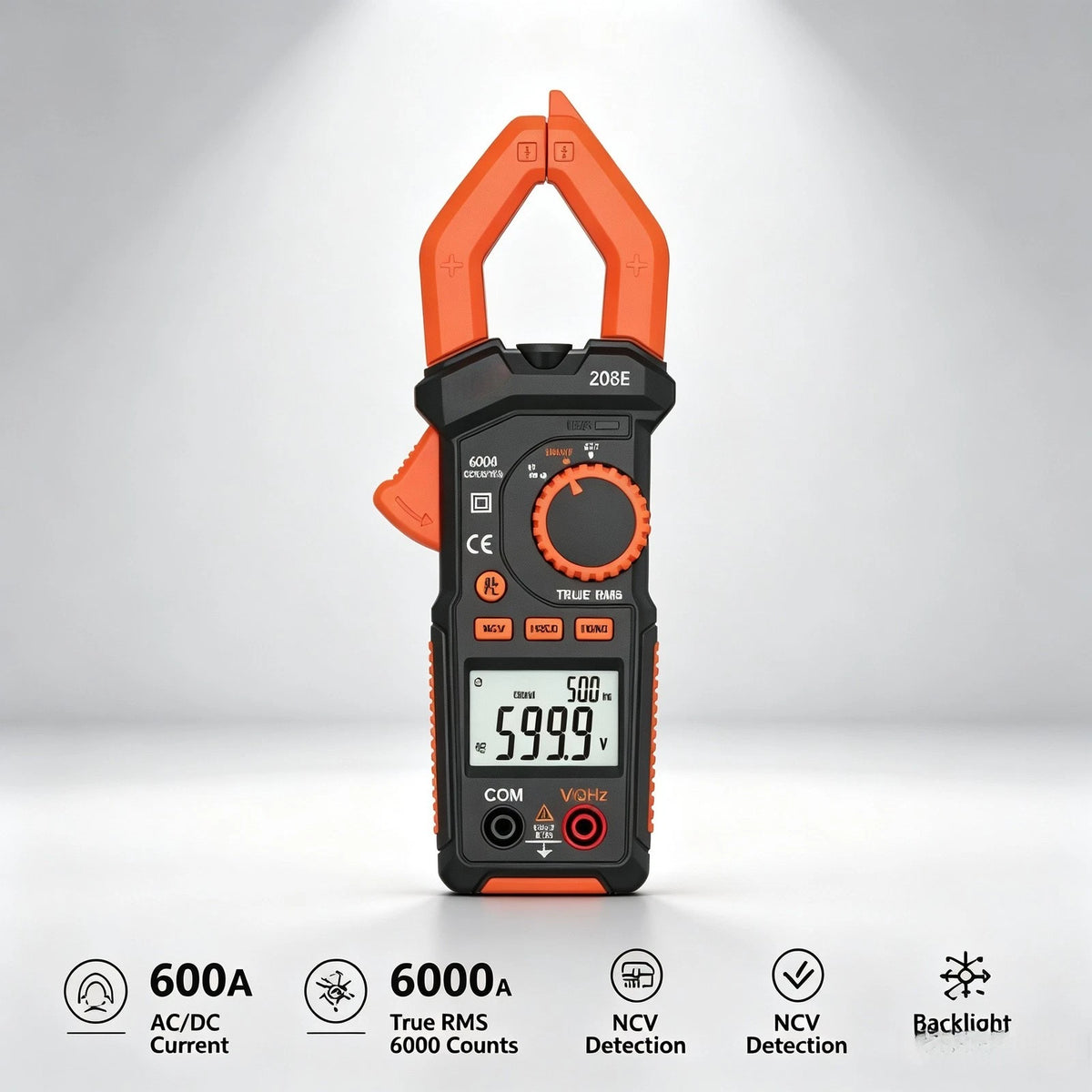True Digital Clamp Meter 600A DC Measurement 30mm Jaw Opening
