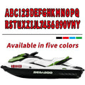 Set of 4 Hull ID Registration Decals for PWC Water Craft Jet Ski (Custom)