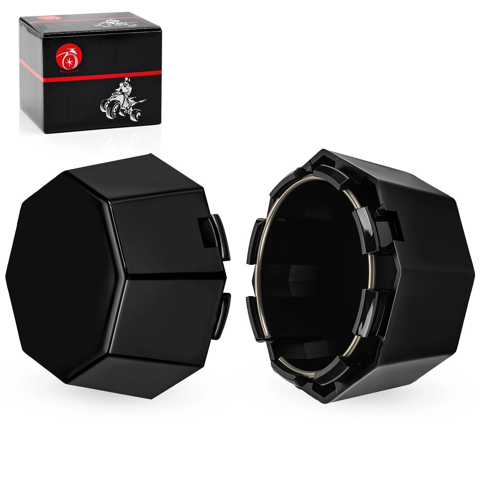 Set of 2 Matte Black Hub Cap Covers for Polaris Sportsman 570 (2015–2025) 5451374-458