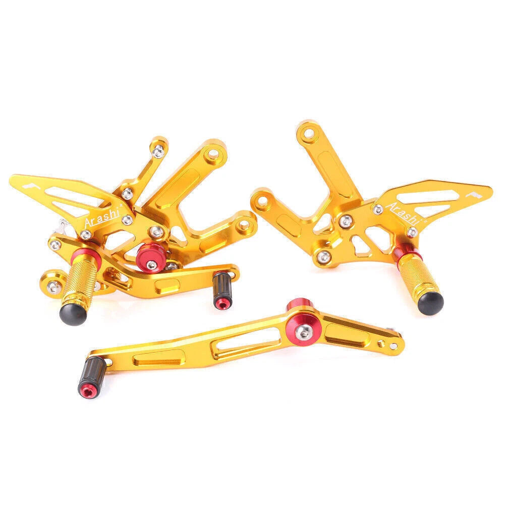 Adjustable Rearsets Foot Pegs for Yamaha YZF R6 (2017–2022) Gold
