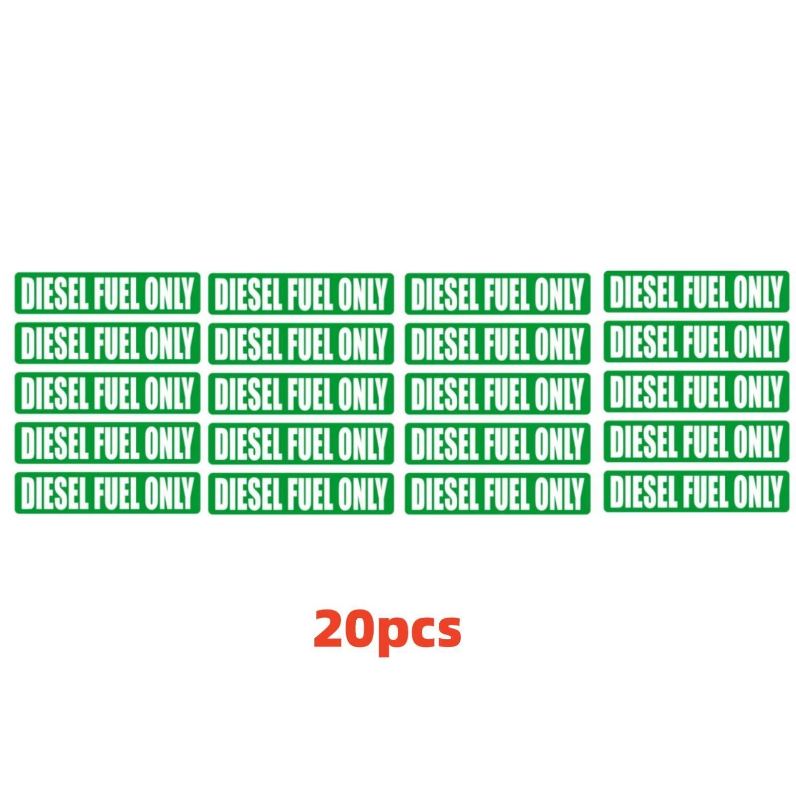 20 Pack Diesel Fuel Only Stickers Removable Reusable Decals