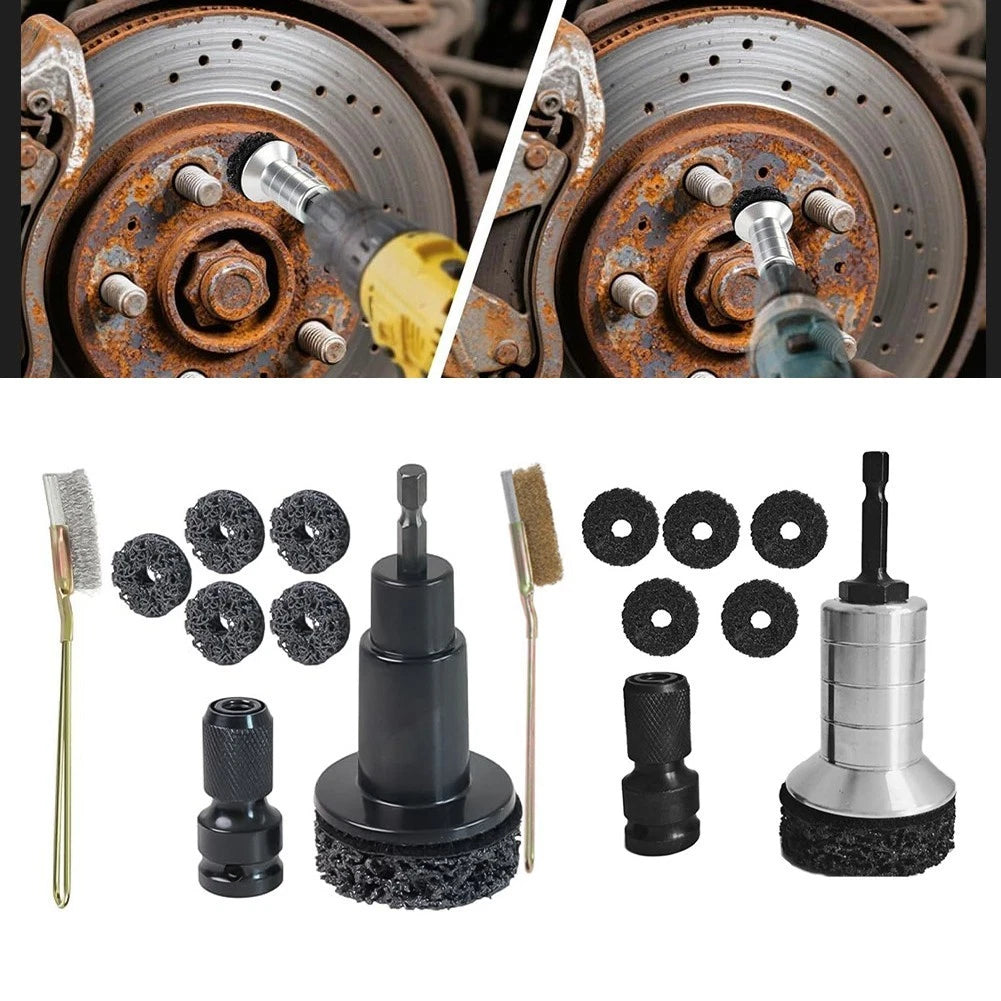 Wheel Hub Rust Removal Disc Set for 1/2 Inch Drill and Wrench