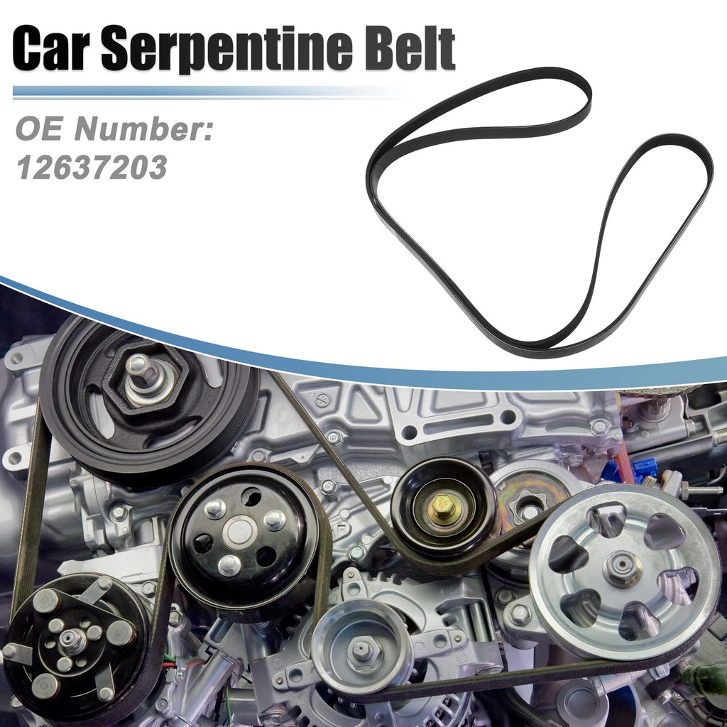 Serpentine Belt Replacement for Mazda B3000 3.0L (2002–2003) Rubber Black