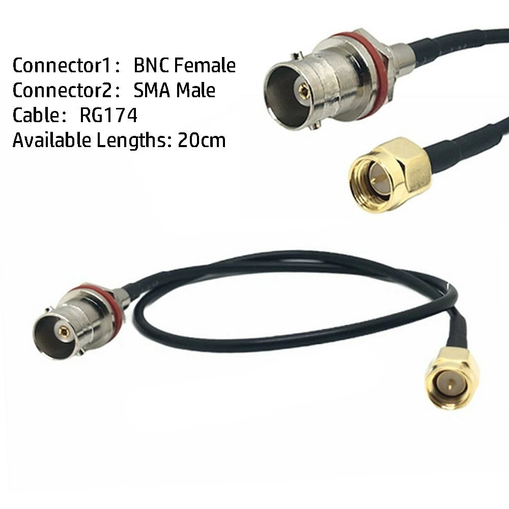 RG174 Antenna Signal Cable with BNC to SMA Adapter for Reliable Performance