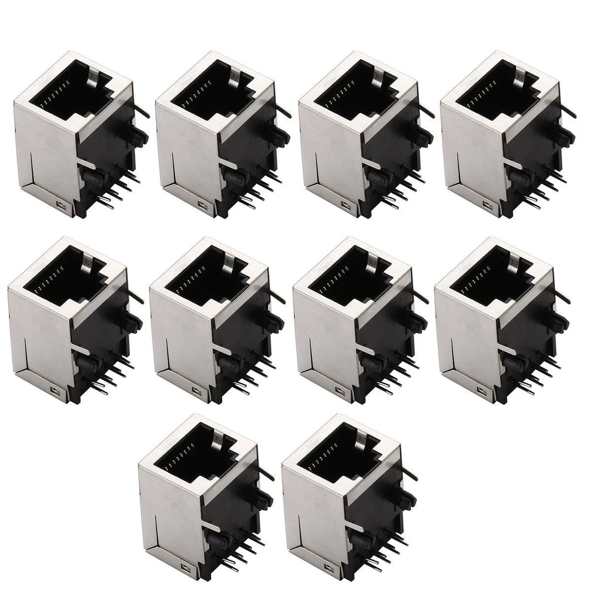 10-Pack RJ45 8P8C Female Socket Connectors for Network PCB