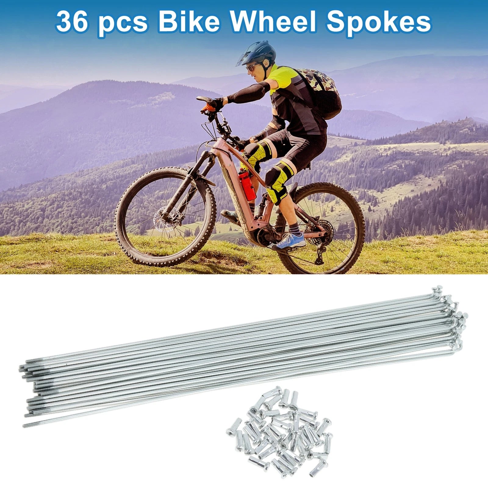 Bicycle Spokes Set 251mm Galvanized Steel for 14G Wheel (2000–2000)