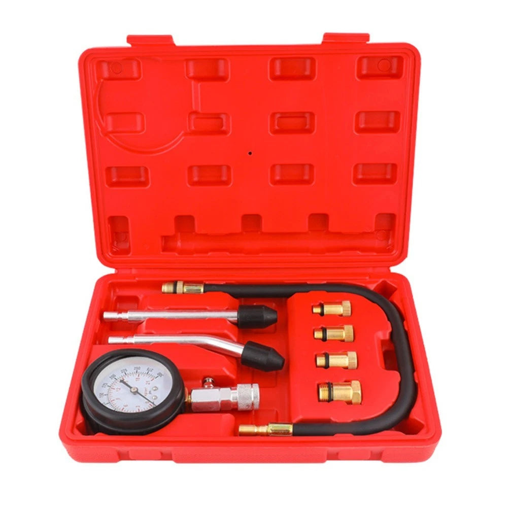Petrol Engine Cylinder Pressure Test Kit with 75mm Analog Gauge Display