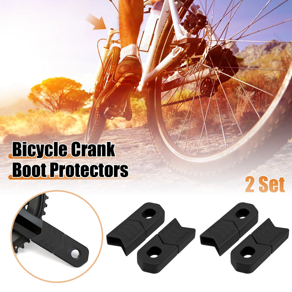 2 Set Silicone Bicycle Crank Boot Protectors for Black Crank Arms (Universal)