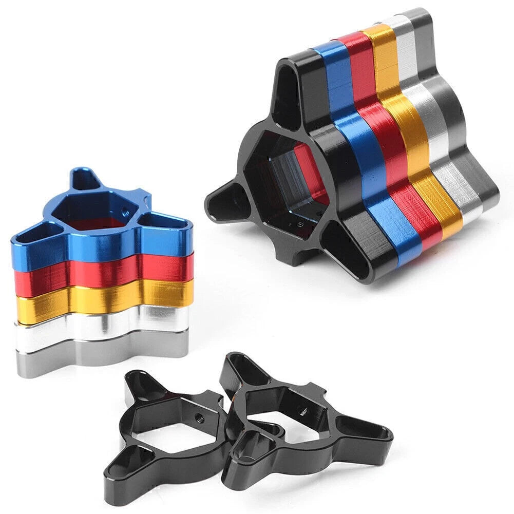 2X 19mm CNC Aluminum Hexagon Anodized Preload Adjuster Universal