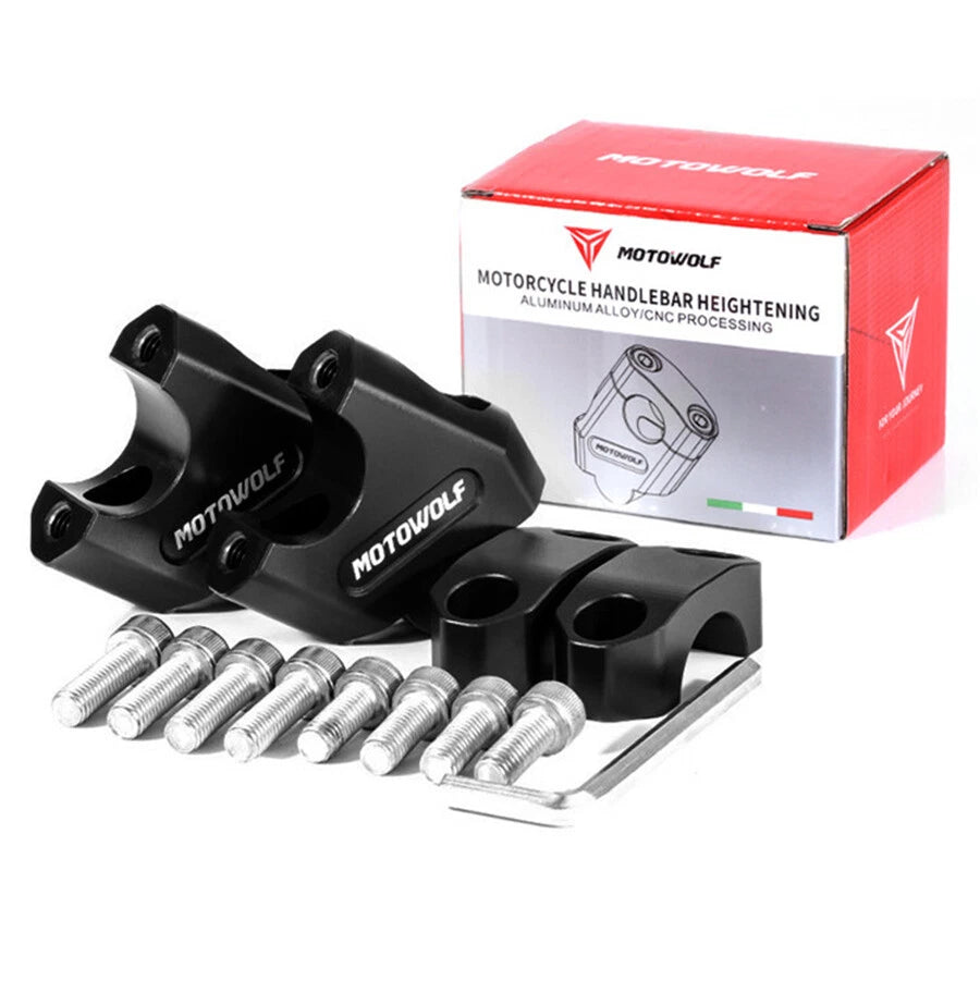 2Pcs Handlebar Riser Mount Clamp Adapter for Motorcycle (22mm, 7/8")