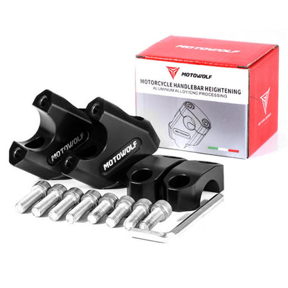 2Pcs Handlebar Riser Mount Clamp Adapter for Motorcycle (22mm, 7/8")