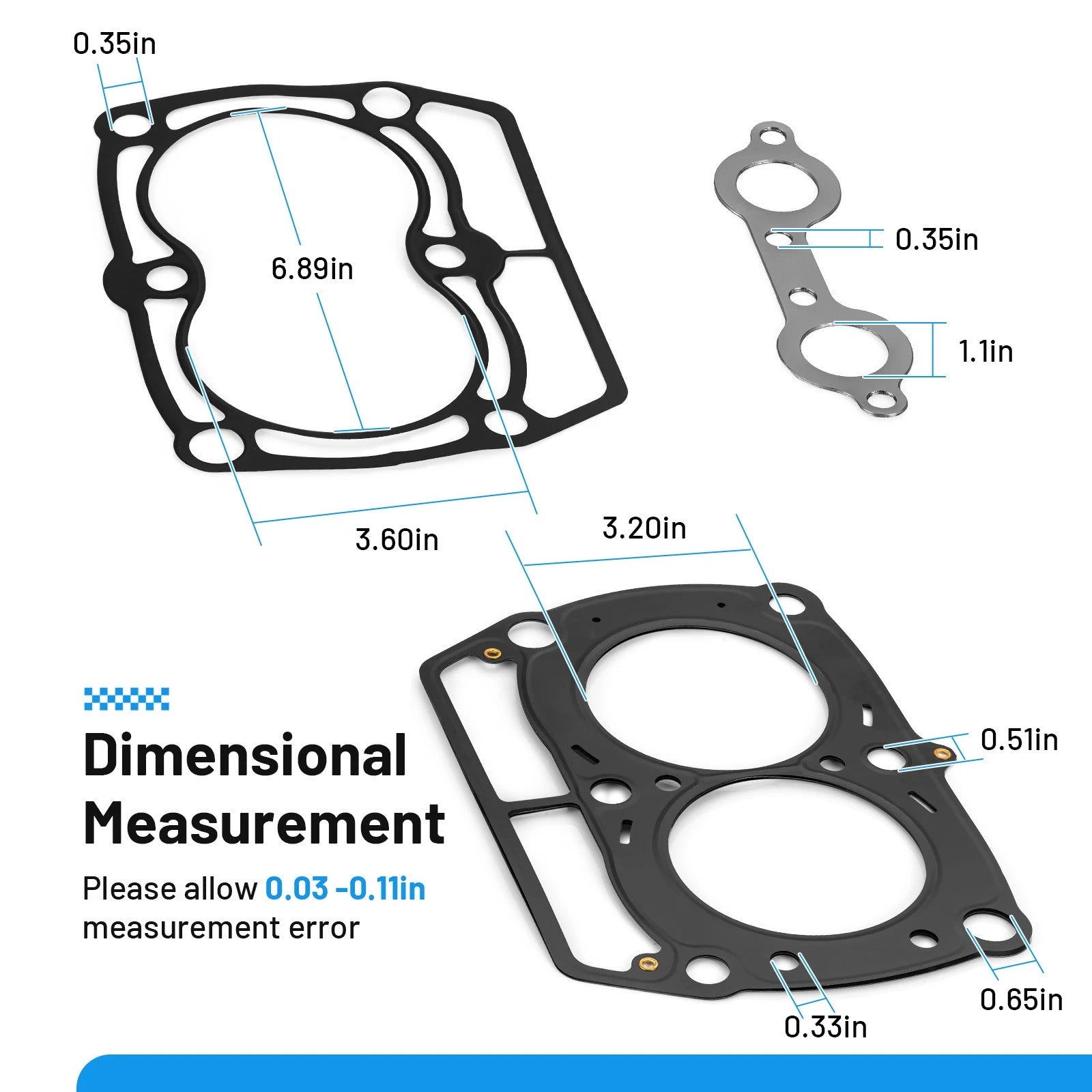 Cylinder Head and Base Gasket Kit for Polaris Sportsman 800 RZR 800 Ranger 800 (2002–2014)