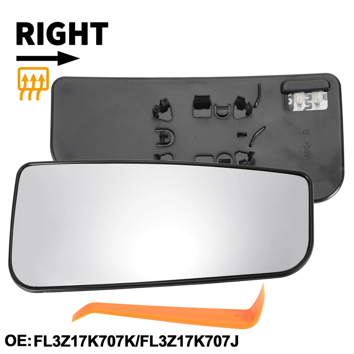 Heated Right Passenger Side Tow Mirror Glass for Ford